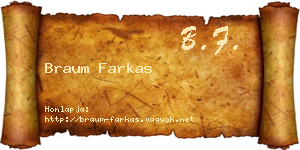 Braum Farkas névjegykártya